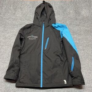 Karbon Team Summit Colorado Jacket Mens XS Black Blue Hooded Ski Snow Insulated